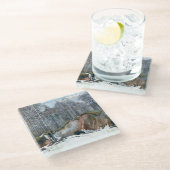 Snowy ravine glazen onderzetter (Schuin)