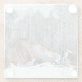 Snowy ravine glazen onderzetter (Achterkant)