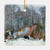 Snowy ravine keramisch ornament (Achterkant)