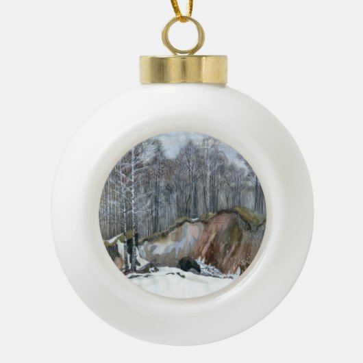 Snowy ravine keramische bal ornament (Voorkant)