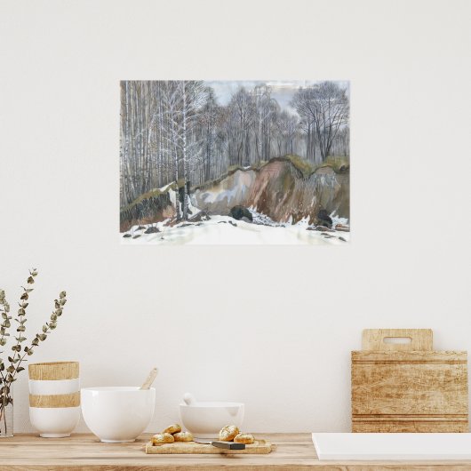 Snowy ravine poster (Keuken)