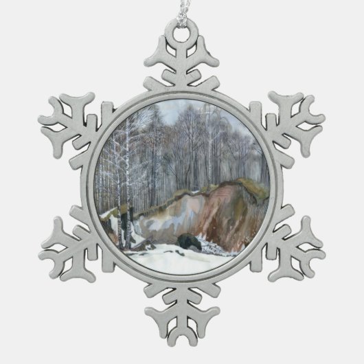 Snowy ravine tin sneeuwvlok ornament (Voorkant)
