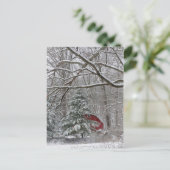 Snowy Red Barn Briefkaart (Staand voorkant)