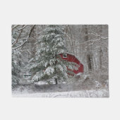Snowy Red Barn Deurmat (Voorkant)