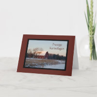 Snowy Red Barn Prestige Kerstdag Nederlandse kerst