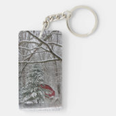 Snowy Red Barn Sleutelhanger (achterkant)
