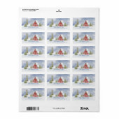 Snowy Red Cabin Label (Full Sheet)