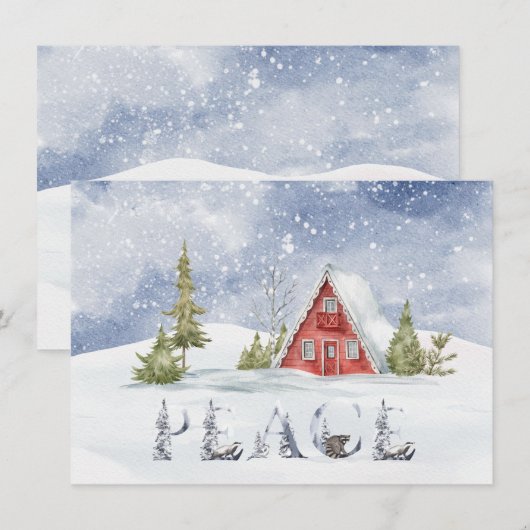 Snowy Red Cabin | Vrede (Voorkant / Achterkant)