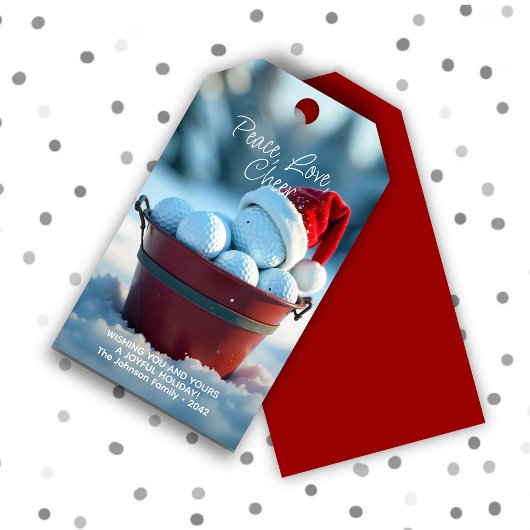 Snowy Red Christmas Golf Ball Bucket Cadeaulabel