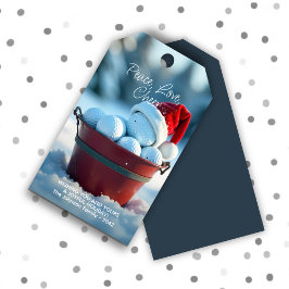 Snowy Red Christmas Golf Ball Bucket Cadeaulabel