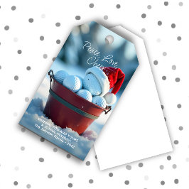 Snowy Red Christmas Golf Ball Bucket Cadeaulabel
