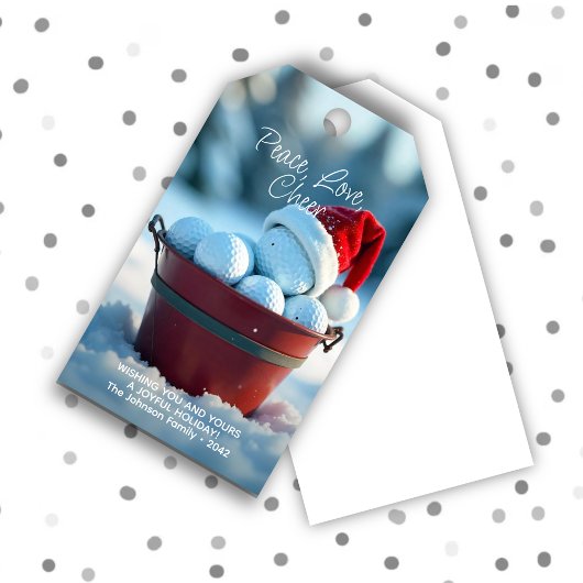 Snowy Red Christmas Golf Ball Bucket Cadeaulabel