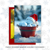 Snowy Red Christmas Golf Ball Bucket Foto
