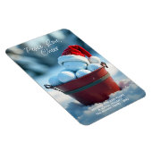 Snowy Red Christmas Golf Ball Bucket Holiday Magneet (Rechterzijde)