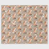 Snowy Red Fox Kraft Paper Wrapping Cadeaupapier (Vlak)