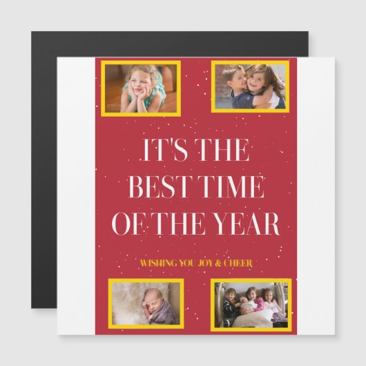 Snowy Red Holiday Magic in Gold (Voorkant / Achterkant)