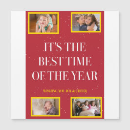 Snowy Red Holiday Magic in Gold