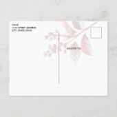 Snowy Red Leaves Christmas Holiday Briefkaart (Achterkant)