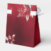Snowy Red Leaves Christmas Holiday Gift Box Bedankdoosjes (Achterkant)