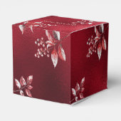 Snowy Red Leaves Christmas Holiday Gift Box Bedankdoosjes (Achterkant)