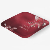 Snowy Red Leaves Christmas Holiday Paper Bord (Gebogen)