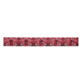 Snowy Red Leaves Christmas Satin Ribbon Satijnen Lint (Voorkant)