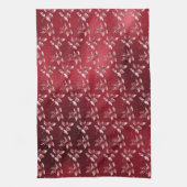 Snowy Red Leaves Kerst Keuken Handdoek (Verticaal)