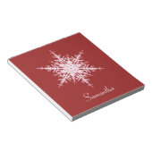 Snowy Red Snowflake-laptop Notitieblok (Schuin)