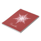 Snowy Red Snowflake-laptop Notitieblok (Linkerzijde)