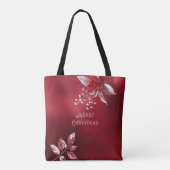 Snowy Red verlaat kerstvakantie Canvas tas (Achterkant)