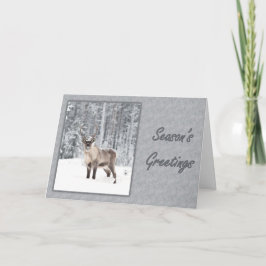 Snowy Reindeer Greetings Feestdagen Kaart