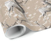 Snowy Reindeer Kraft Paper Wrapping Cadeaupapier (Rol Hoek)