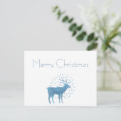Snowy Reindeer Merry Kerstmis Briefkaart (Staand voorkant)