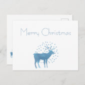 Snowy Reindeer Merry Kerstmis Briefkaart (Voorkant / Achterkant)