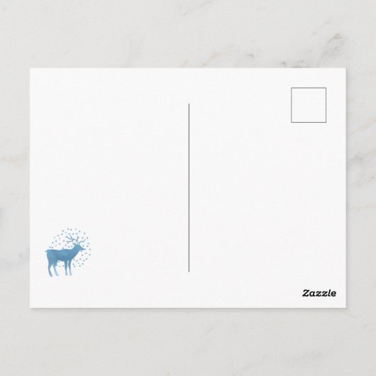 Snowy Reindeer Merry Kerstmis Briefkaart (Achterkant)