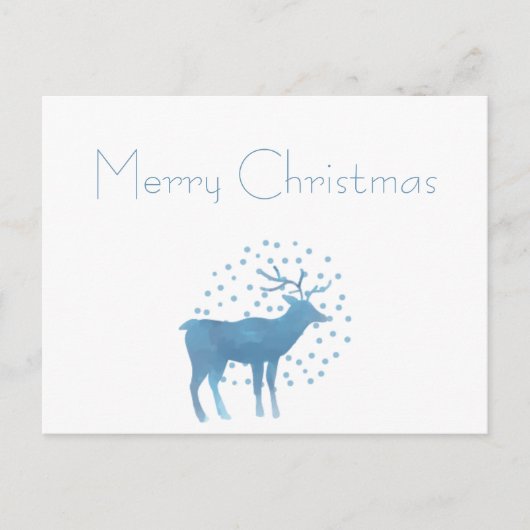 Snowy Reindeer Merry Kerstmis Briefkaart (Voorkant)