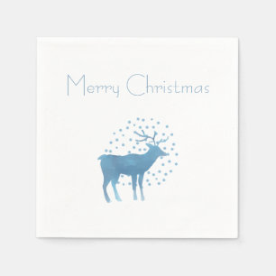 Snowy Reindeer Merry Kerstmis Servet