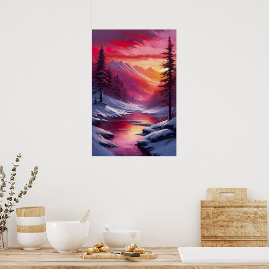 Snowy River en Crimson Skies Poster (Keuken)