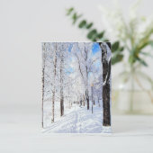Snowy Road Briefkaart (Staand voorkant)