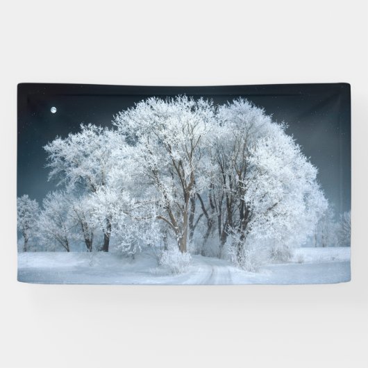 Snowy Road door Frosted Trees Spandoek (Horizontaal)