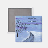 Snowy Road Magneet (Voorkant / Achterkant)