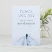 Snowy Road Peace Poem Holiday Card Feestdagenkaart (Staand voorkant)