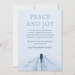 Snowy Road Peace Poem Holiday Card Feestdagenkaart