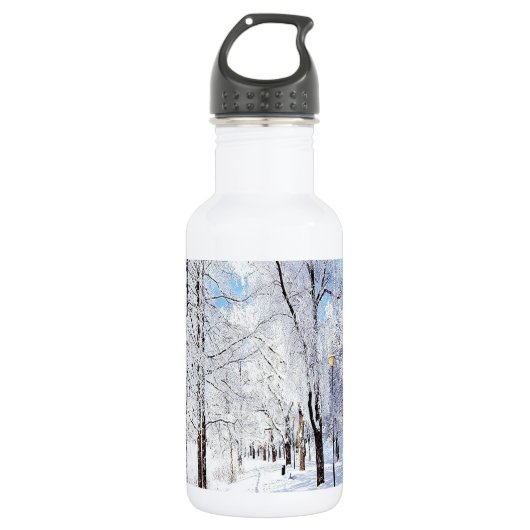 Snowy Road Waterfles (Voorkant)