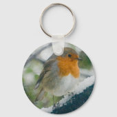 Snowy Robin Sleutelhanger (Voorkant)