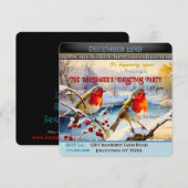 Snowy Robins Kerstfeest uitnodiging (Voorkant / Achterkant)