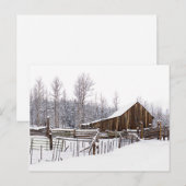 Snowy Rural Barn Scene Foto van jou Briefkaart (Voorkant / Achterkant)