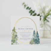 Snowy Rustic Pines Vrijgezellenfeest Kaart (Staand voorkant)