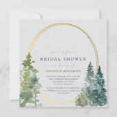 Snowy Rustic Pines Vrijgezellenfeest Kaart (Voorkant)