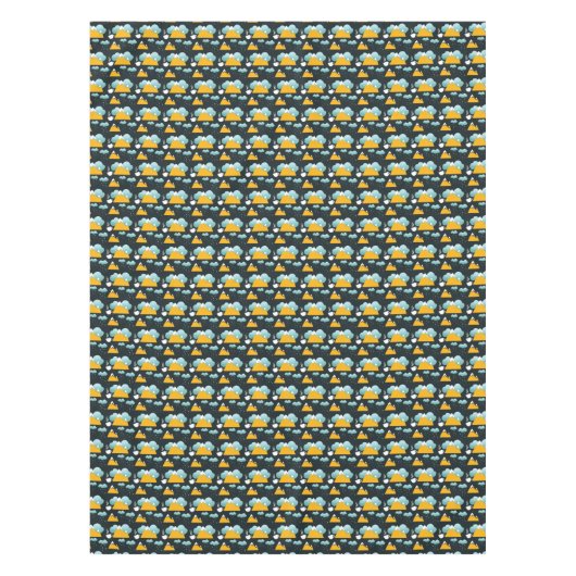 Snowy Rustic Winter Forest Mountain Tafelkleed (Voorkant)